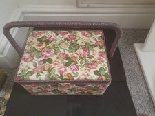 Large Vintage Sewing Box With Contents