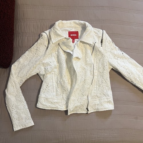 Bongo white lace moto jacket - bongo,