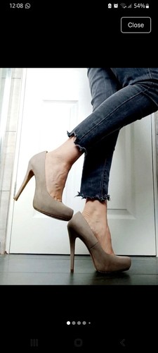 Faith taupe beige faux suede - taupe,