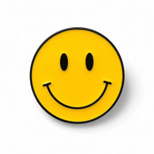 Yellow smiley face enamel - yellow,