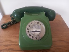 old telephone "GPO' Rotary phone.... (green ) Old Dial phone of 1970s working 