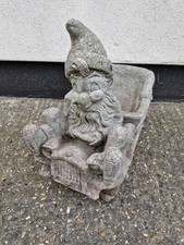 Vintage Stone Concrete Garden Gnome Plant Pot Nicely Weathered 30 cms