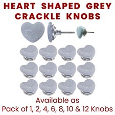 Heart shape Grey Crackle Ceramic Door Knobs Cabinet Cupboard Drawer Pulls Handle