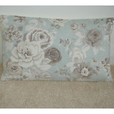 Oblong Cushion Cover Duck Egg Roses Beige Brown 20"x12" Floral 12x20 Rectangle