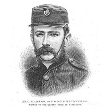 Mr C H Jackson of the 1st Lincolnshire Rifle Volunteers - Antique Print 1886