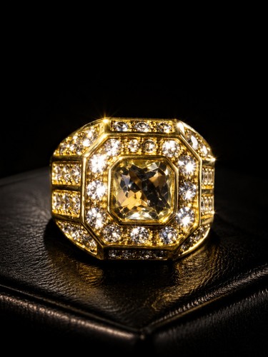 Men gold tone iced pinky - gold,