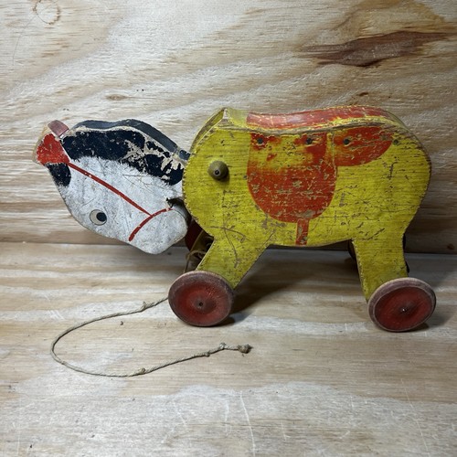 Antique vintage wooden horse - wooden,