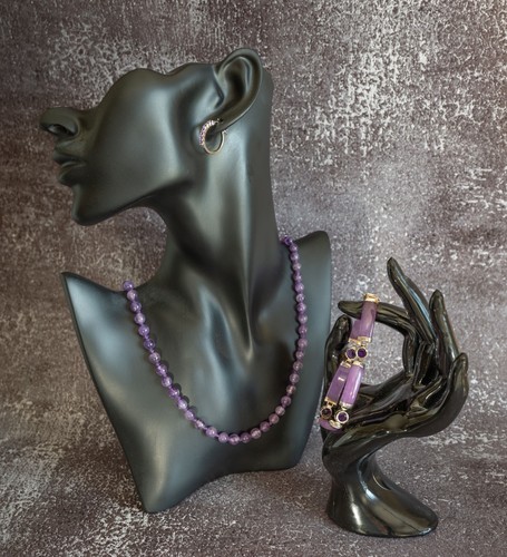 Purple amethyst vintage set - -,
