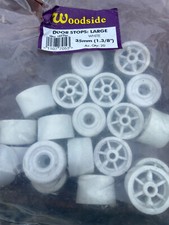 35mm White Rubber Door Stoppers Ideal Floor/Wall Mounted. Qty 20 Incl Screws.
