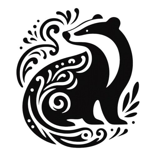 Folk art badger vinyl - art,