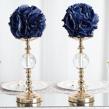 2 NAVY BLUE 7" Silk Roses