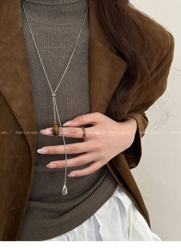 Long amber dangle sweater - long,