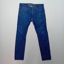 Jason Denham Mens Jeans Razor Slim Fit Cotton Blue Button Fly