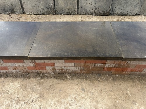 Weathered sawn stone coping - stone,