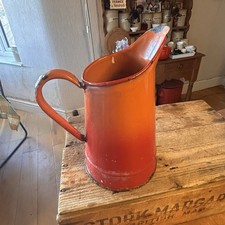 Vintage Orange / Red Shaded Enamel Jug - Great Shape!