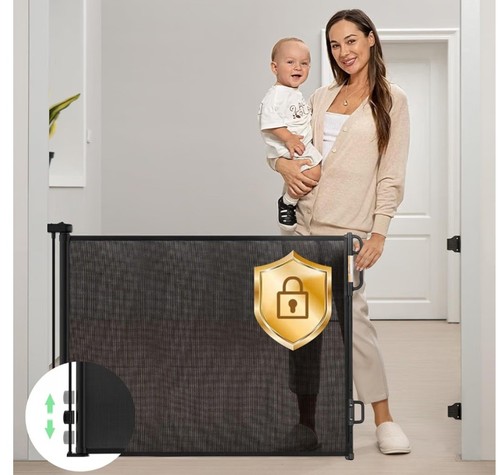 Retractable baby gate momcozy - retractable,