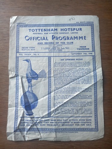 1946 tottenham spurs v - tottenham, /