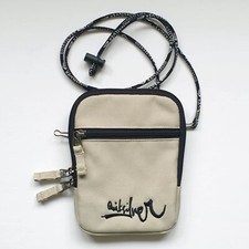 Quicksilver Crossbody Messenger Bag Small Sand Beige Unisex Vintage Y2K 2000s