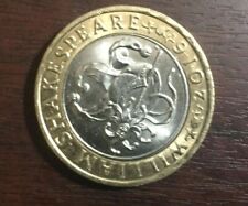 RARE MINT ERROR £2 POUND COIN WILLIAM SHAKESPEARE COMEDIES JESTER 2016 