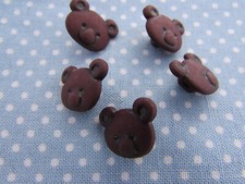 Baby Buttons Brown Teddy Buttons 14mm x 10mm  Teddy Bear Buttons