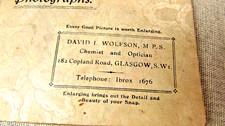 David I. Wolfson, M P.S. Chemist & Optician, Glasgow Vtg Photo Album **