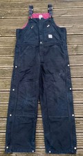 CARHARTT R38 QUILT LINED DUCK BIB DUNGAREES OVERALLS W38 X 30L XL GOOD 