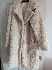Teddy Bear Long Coat From Primark Size XS. GC. Machine Washable