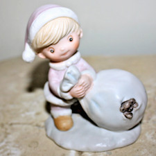 Homco Vtg. Pink Christmas Elf