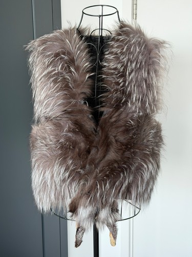 Genuine silver fox fur gilet - fox,