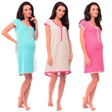 Purpless Maternity 100% Cotton Star Print Pregnancy and Nursing Nightdress 5038n