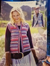Sirdar 9335 Crofter Chunky Gilet Knitting Pattern 32-54" Waistcoat