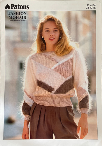 Ladies patchwork mohair jumper