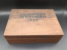 WW2 Era CHIROPODY INSTRUMENTS 1940 Wooden Box – Scholl Mfg Co Ltd - London