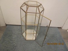 Vtg Arched Top Brass Glass