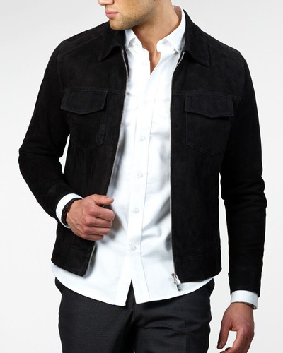 Men genuine black - black, lambskin