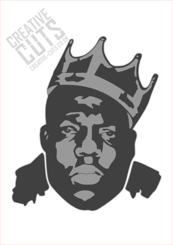 Biggie smalls rapper stencil - smalls,