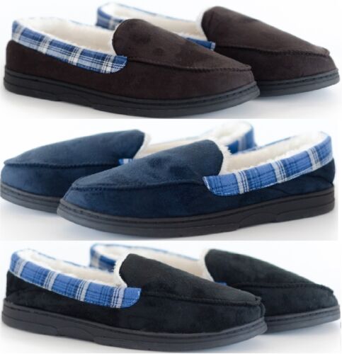 Mens moccasins checked warm - mens,