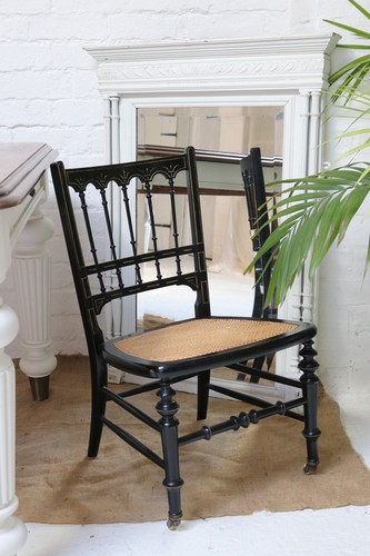 Antique black rattan nursing - rattan,