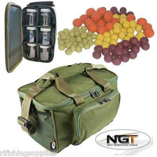 NGT Carp Fishing Tackle Bag Holdall 537 + Glug Bag With 6 Pots + Carp Boilies