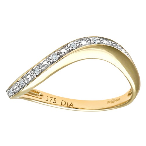 9ct yellow gold diamond half - 9ct,