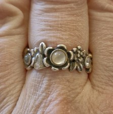 Pandora Silver Serenity Moonstone Topaz Ring 56