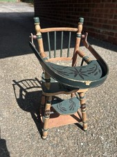 Vintage Gerstenberg Dolls Teddy Bears Wood High Chair.