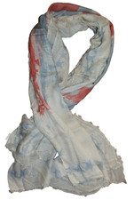 Zadig &Voltaire Kerry UK Flag Cream Square Scarf 100% Modal  52''x52'' 