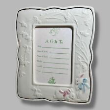 LOVELY BELLEEK IRISH PORCELAIN BUNNY BABY PICTURE FRAME