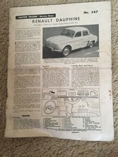 Renault Dauphine Motor Trader Service Data No. 347 1960