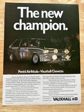 Vintage 1980 Vauxhall Chevette Rally Automotive Original Advert Advertising