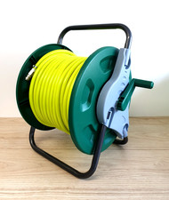 Economy Hose Reel with 50m Microbore Hi-viz Hose for waterfed pole use