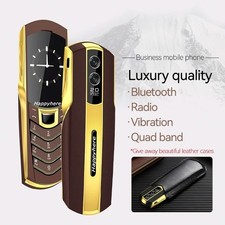 Unlocked V8 Luxury Metal Dual SIM Mobile Phone Bluetooth Bar Push-Button Phone