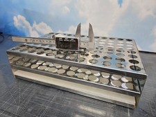 Stainless Steel 96-Hole Test Tube Rack Holder – 18mm x 64mm Wells – Labstuff UK