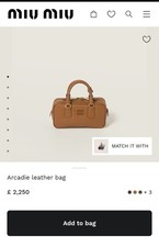 Miu Miu Arcadie Leather Bag